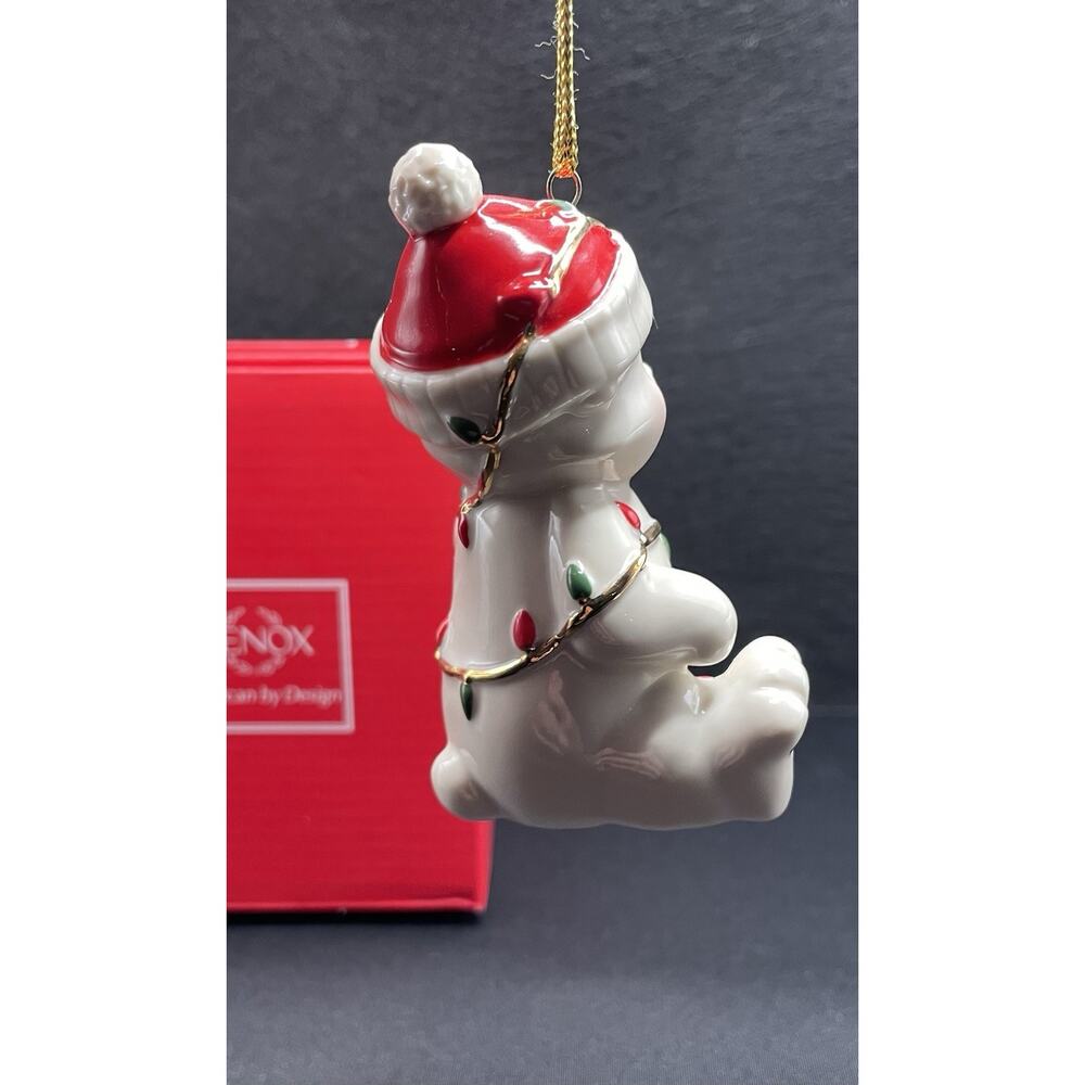 Lenox Porcelain Polar Bear Very Merry Christmas Ornament. New‎ in Box. - Picture 4 of 8